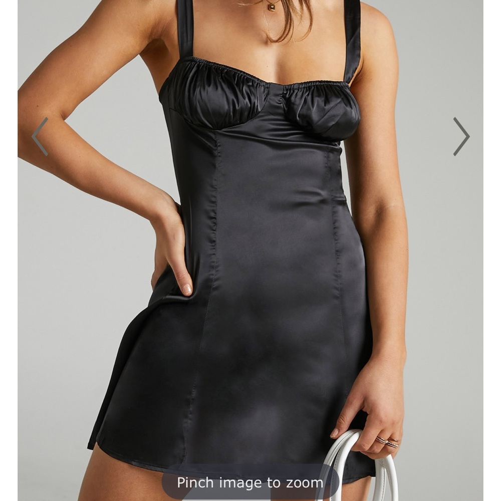 Danielle Berstein Ruched Cup Dress Black
